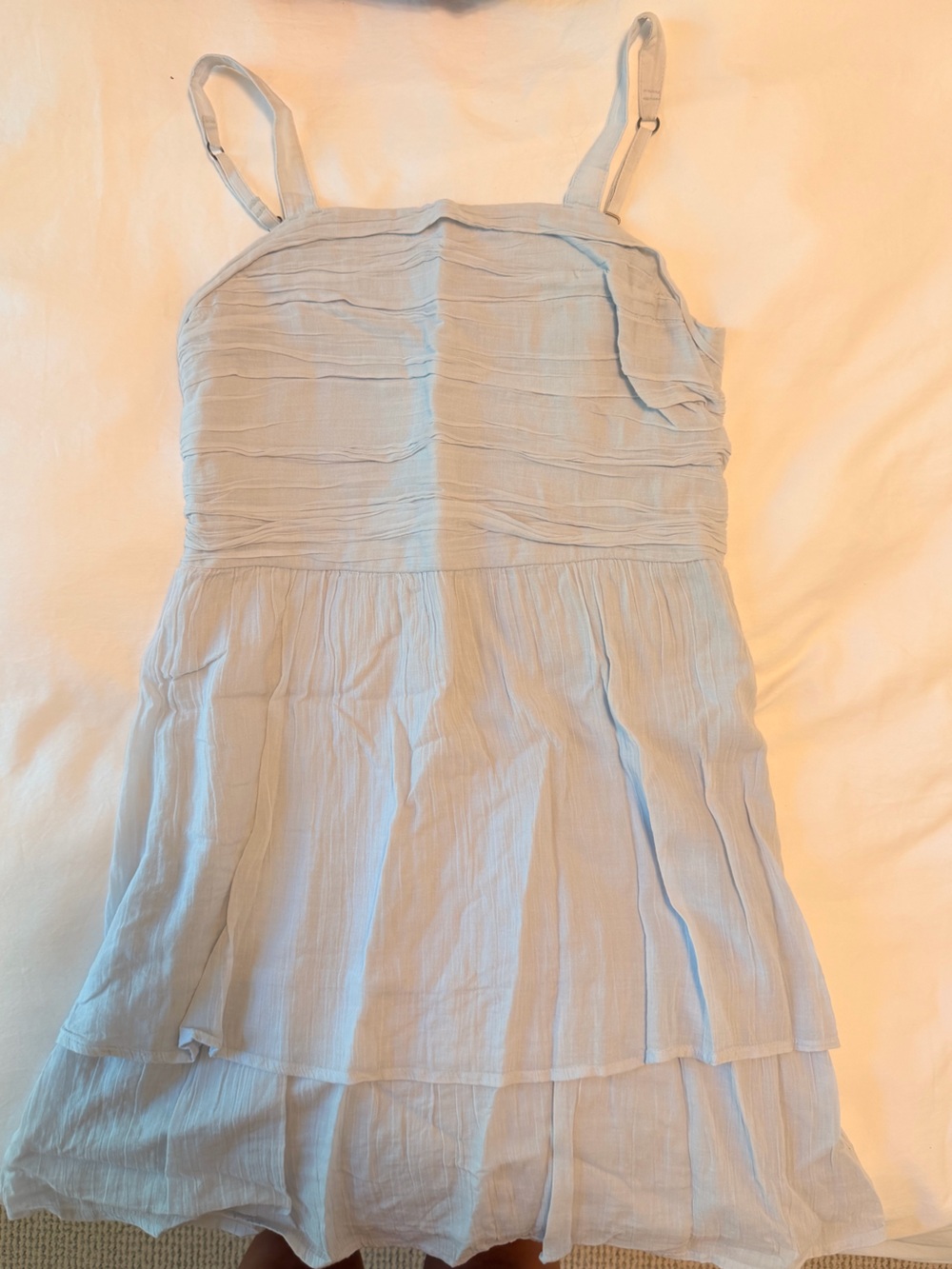 abercrombie kids light blue Strapless Smocked Bodice Dress